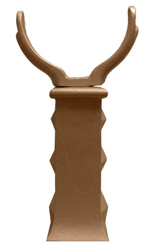 casted offset with downspout