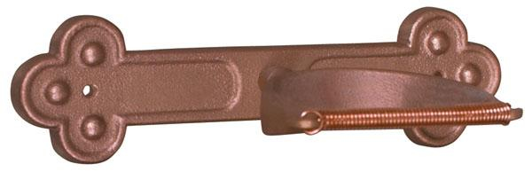 brass downspout bracket with stirrup and clover