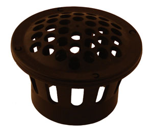 Black PVC vent guard cap